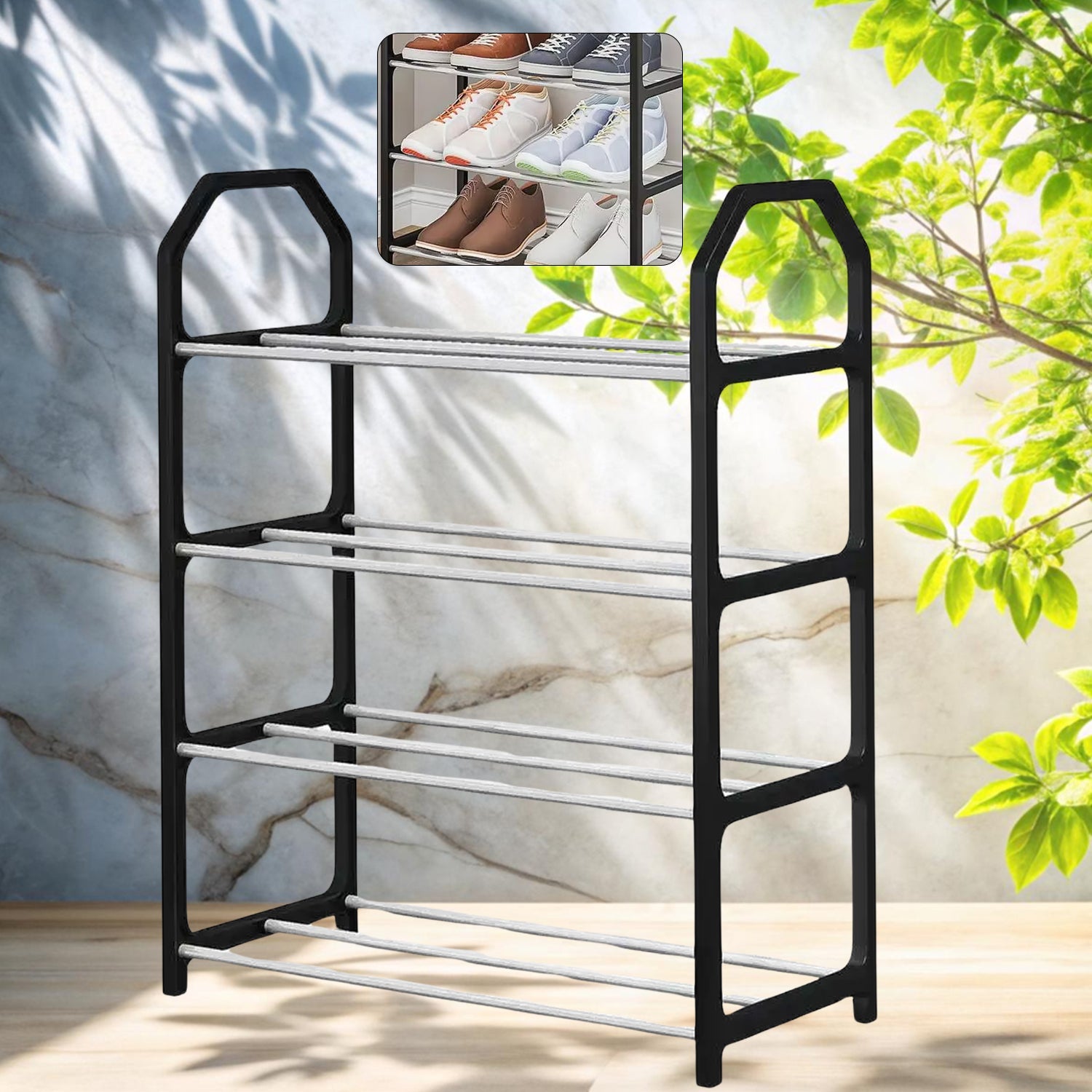 4 Layer Space-saving Shoes Show Rack Folding Shoe Rack (1 Pc) 4 Layer Space-saving Shoes Show Rack Folding Shoe Rack (1 Pc)